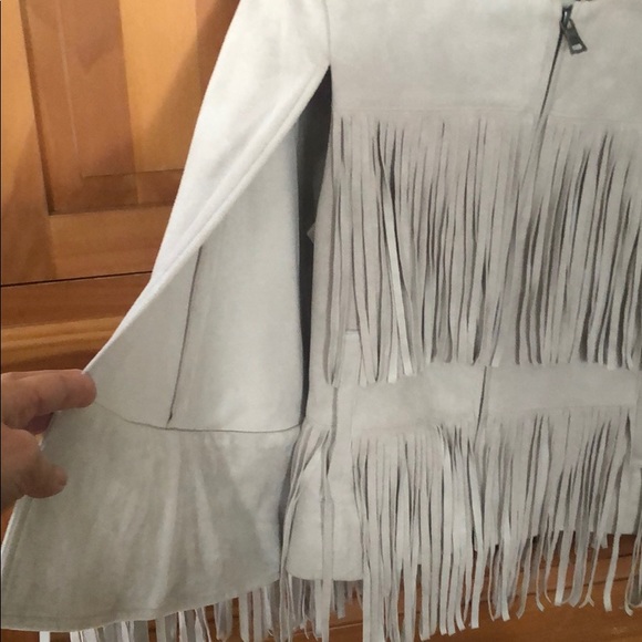 BCBGMAXAZRIA faux suede cape jacket size xs - Picture 4 of 5